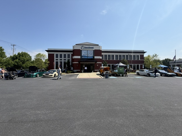 Cars and Coffee event at Riverfront Federal Credit Union in Wyomissing Pennsylvania.