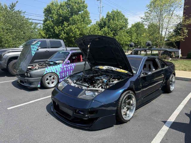 Nissan 350Z and BMW sports cars at Cars and Coffee in Wyomissing PA.