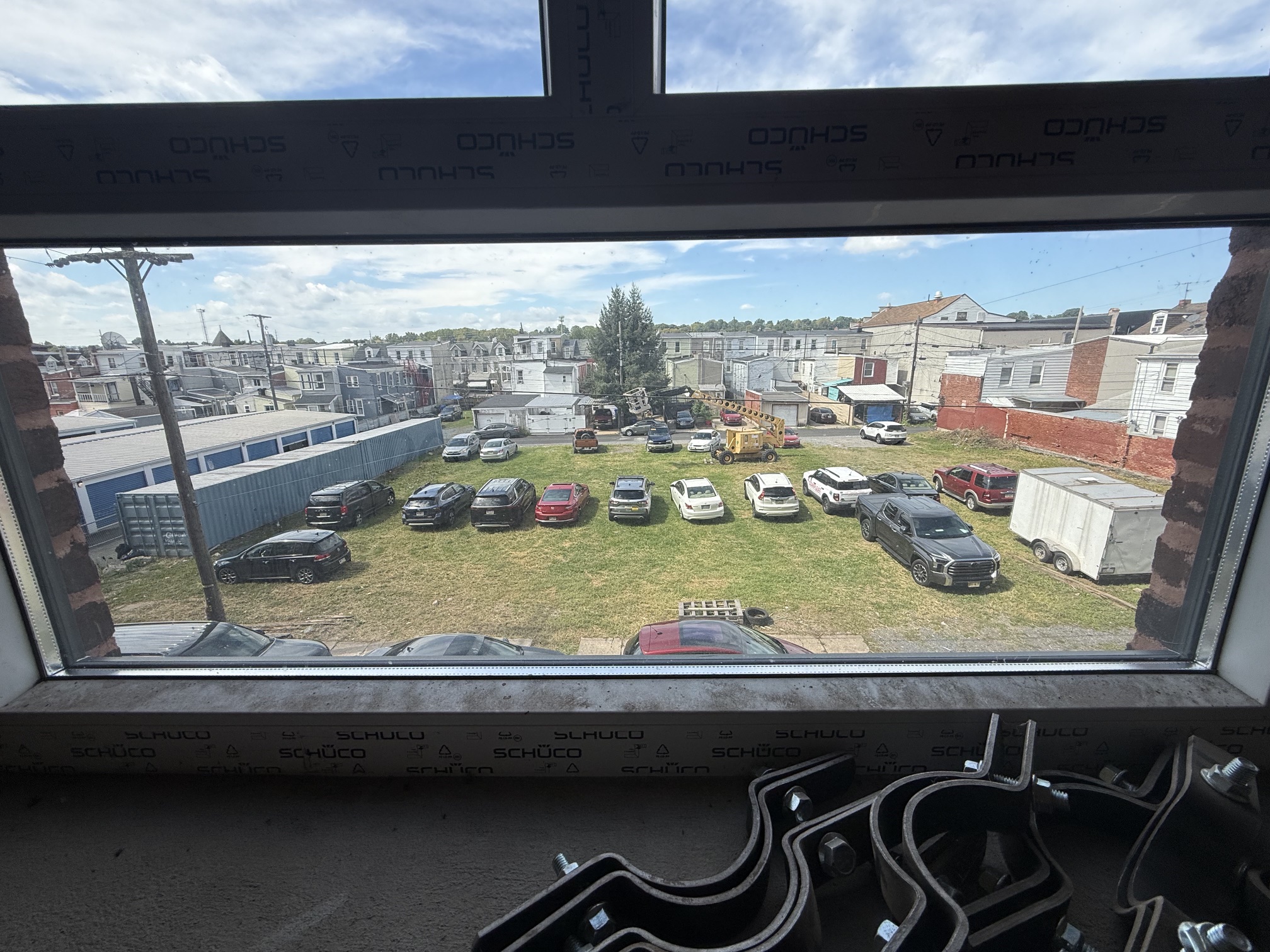 Future surface parking area viewed from an upper floor of 1125 Moss Street in Reading.